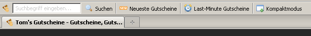 Screenshot: Tom's Gutschein-Melder (Toolbar)