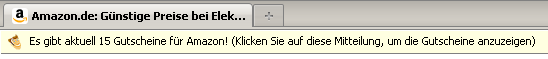 Screenshot: Tom's Gutschein-Melder (Meldung)