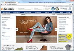 Zalando Webseite